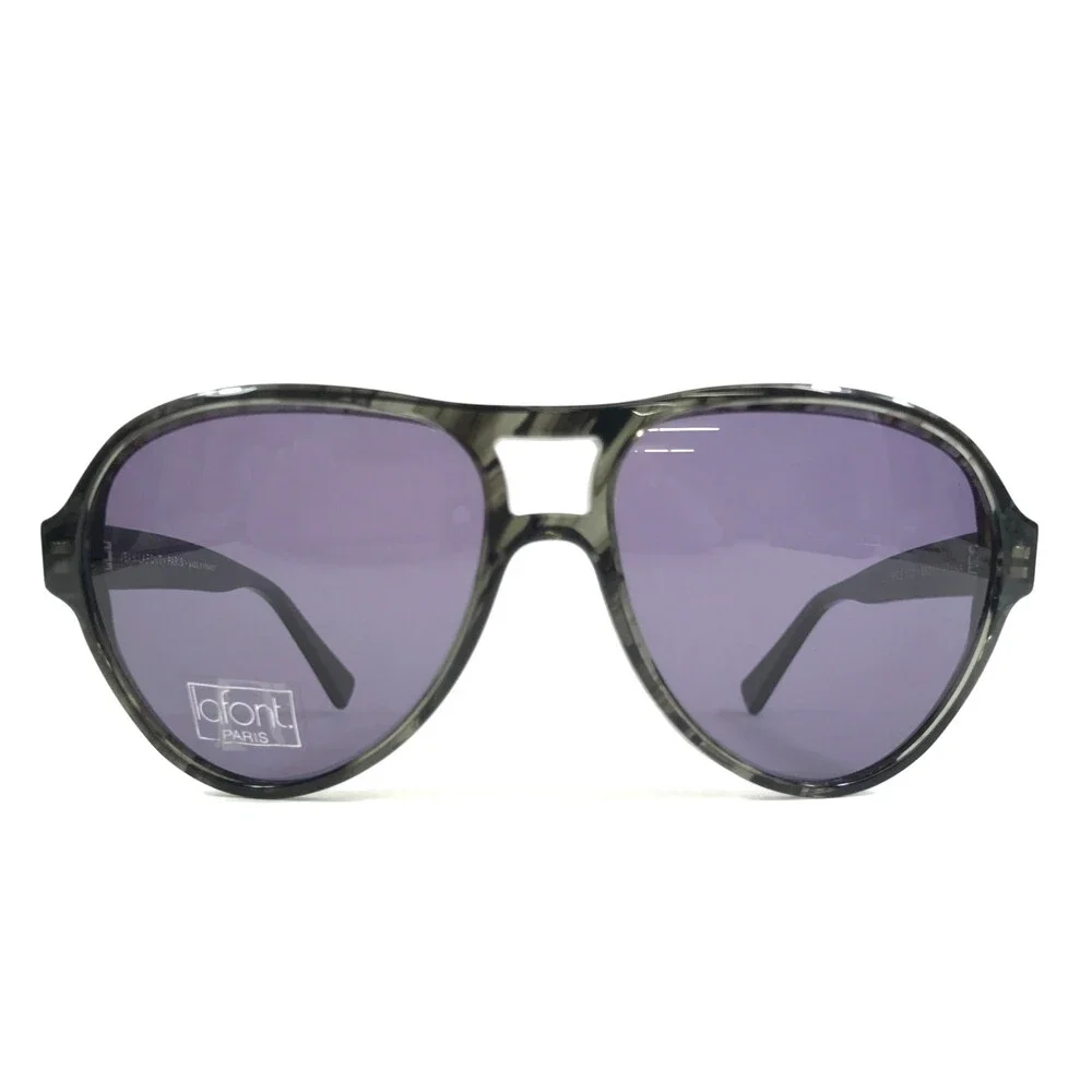 Jean Lafont Sunglasses OSTENDE 1021 Shiny Gray Tortoise Frames w/ Purple Lenses